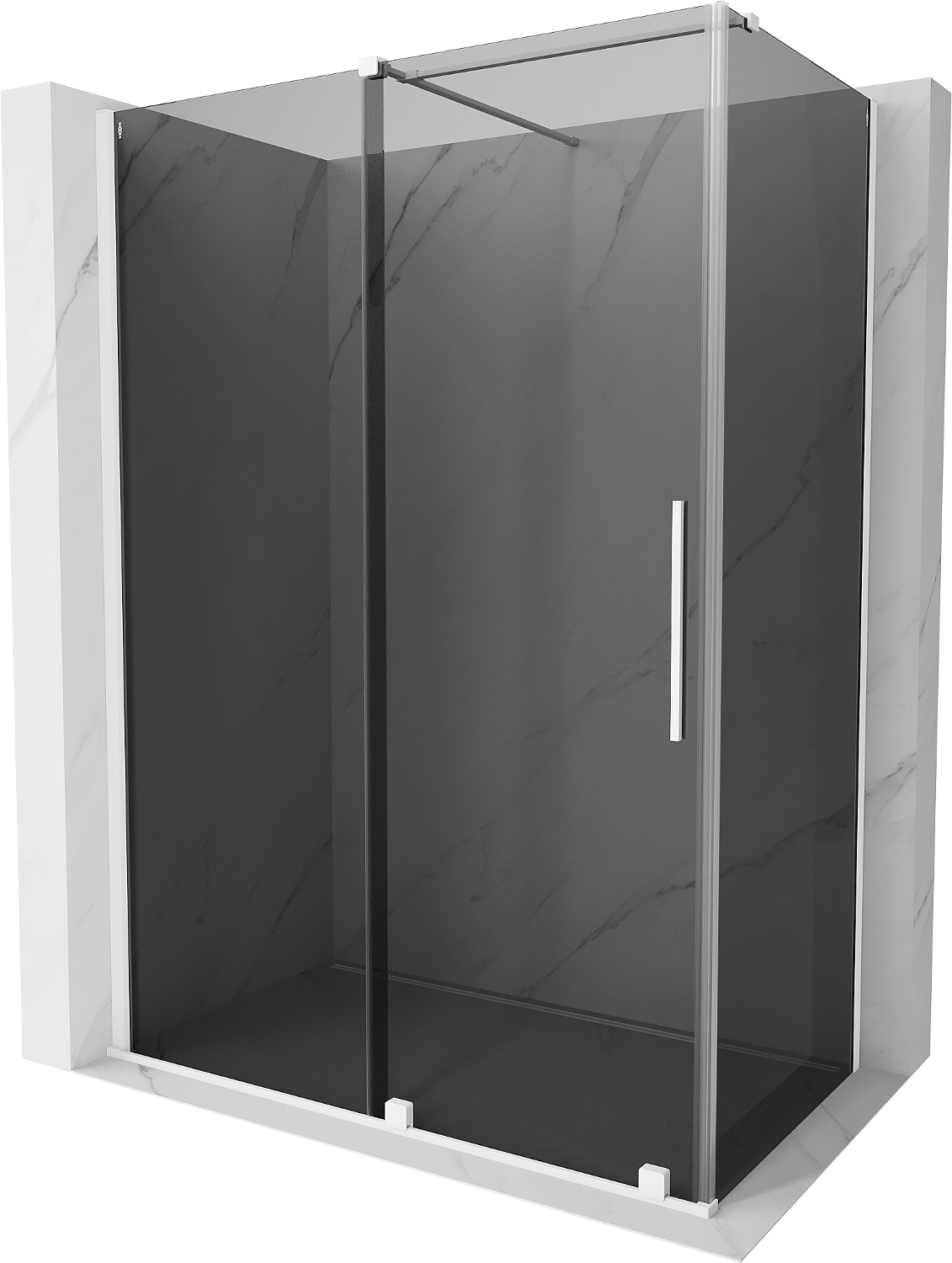Mexen Velar kabina prysznicowa rozsuwana 160x70 cm, grafit, biała - 871-160-070-41-20