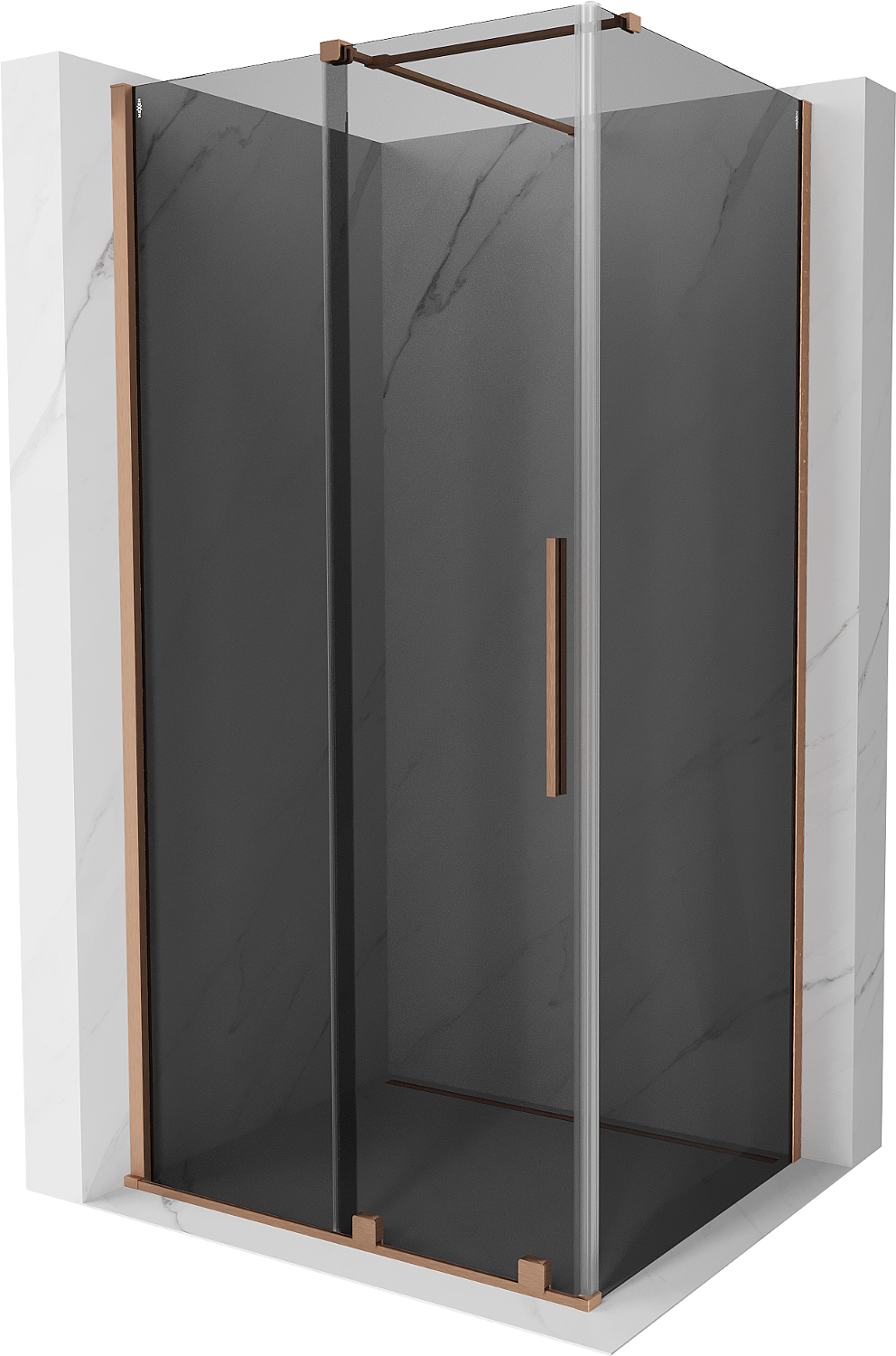Mexen Velar kabina prysznicowa rozsuwana 130x85 cm, grafit, miedź szczotkowana - 871-130-085-41-65