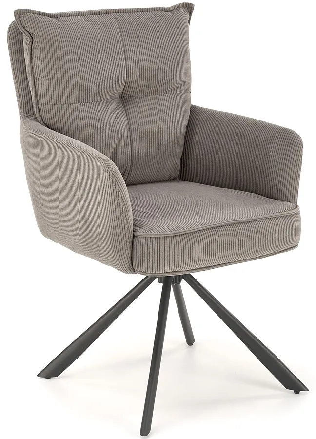 Popielaty fotel obrotowy tapicerowany - Operlo