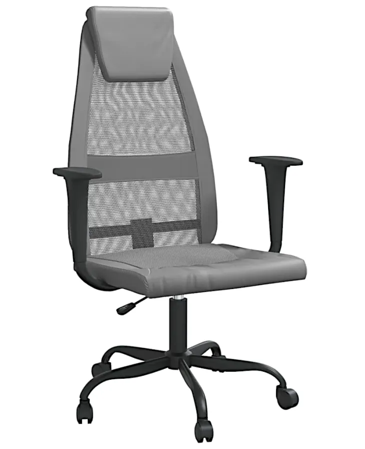 EDINOS Szare wygodne krzesło do biurka z regulacją wysokości - Inavi