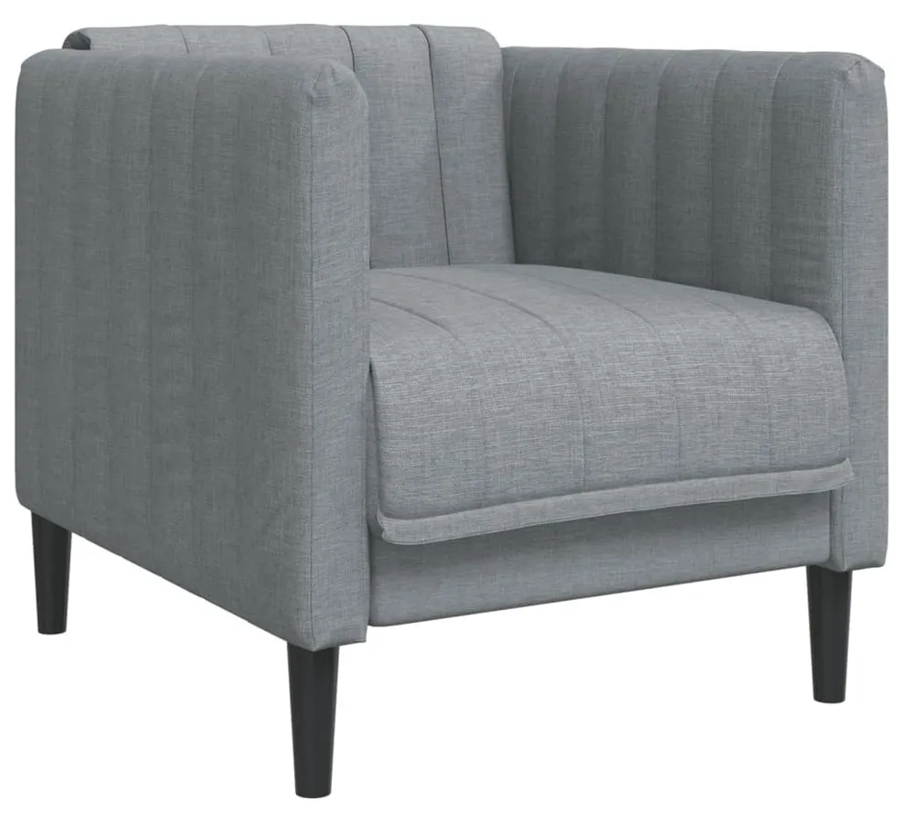 Tapicerowany jasnoszary fotel wypoczynkowy R4-E90