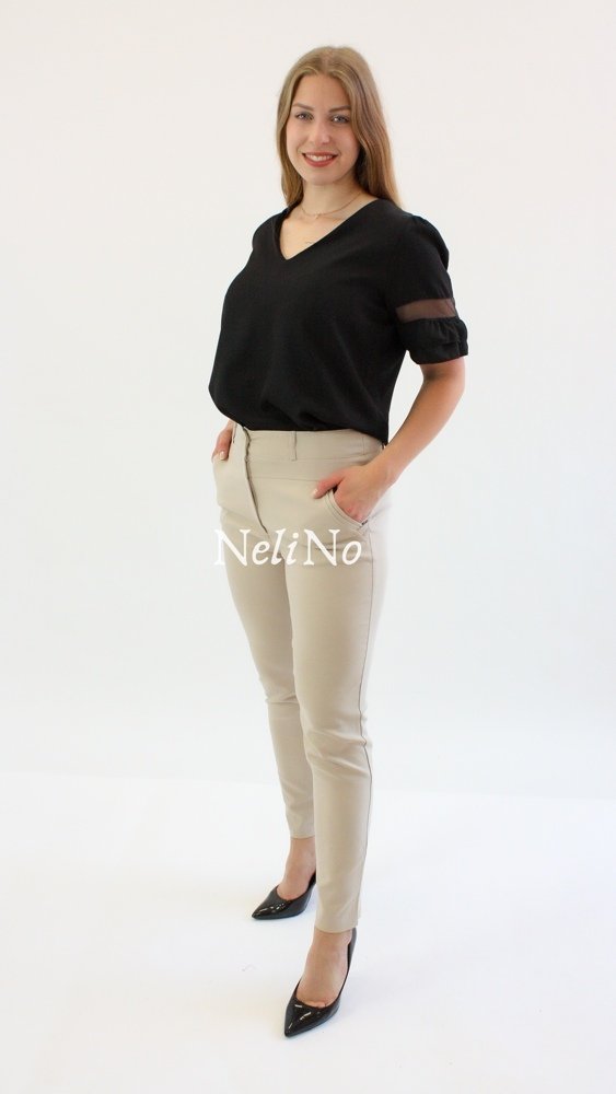 Eleganckie spodnie Sawanna Beżowe 46