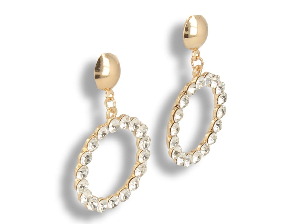 Klipsy do uszu okrągłe z cyrkonią