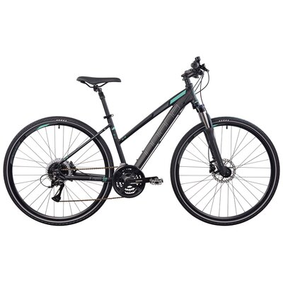 Rower crossowy INDIANA X-Cross 3.0 D21 damski Czarno-turkusowy