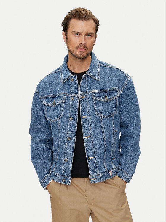 Guess Jeans Kurtka przejściowa 165567 Niebieski Classic Fit
