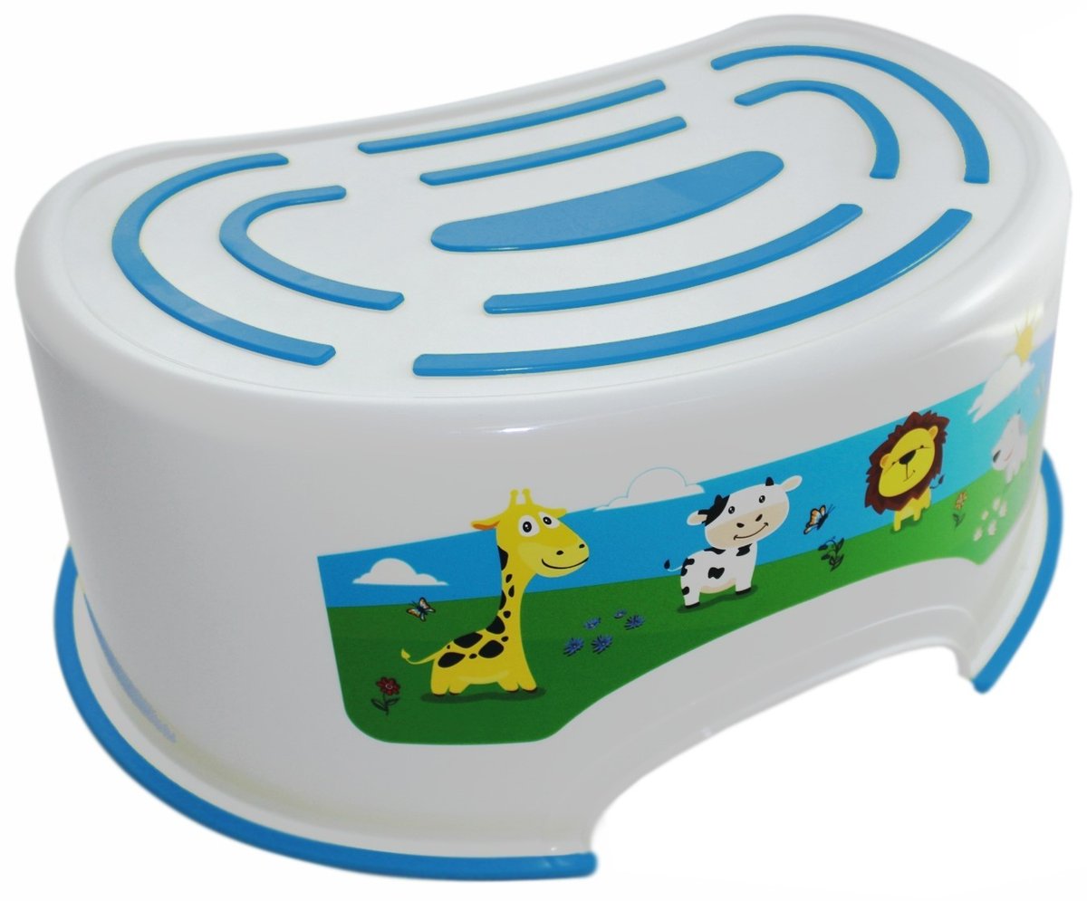 PODNÓŻEK ANTYPOŚLIZGOWY ZOO, BIAŁO-NIEBIESKI