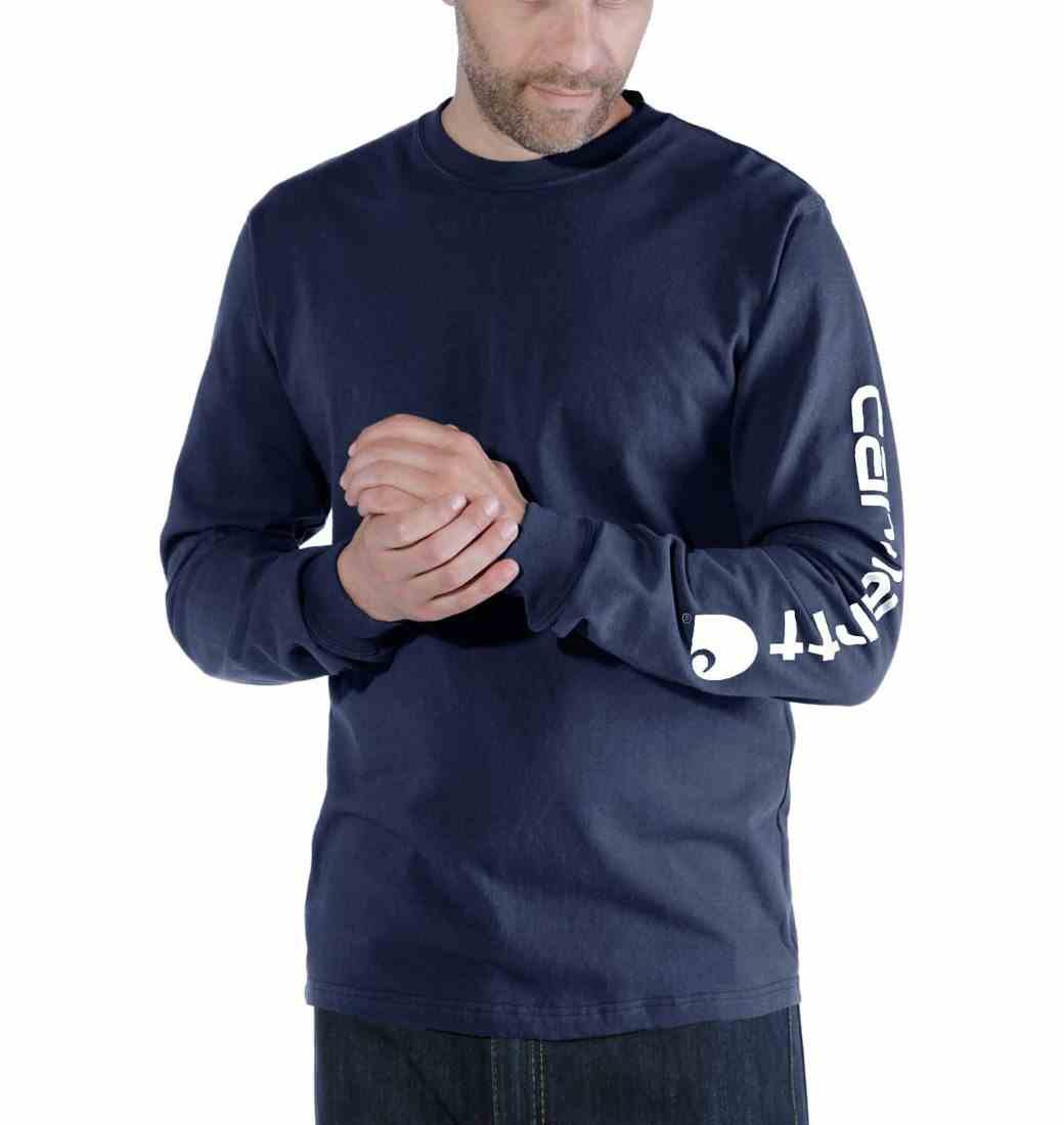 Koszulka Carhartt Logo Long Sleeve Navy M