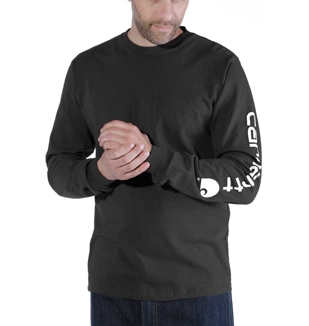 Koszulka Carhartt Logo Long Sleeve T-Shirt BLACK