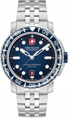 Zegarek męski SWISS MILITARY SMWGH0001703 niebieski sportowy do nurkowania