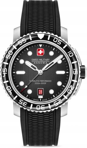 Zegarek męski SWISS MILITARY SMWGN0001701 czarny sportowy do nurkowania