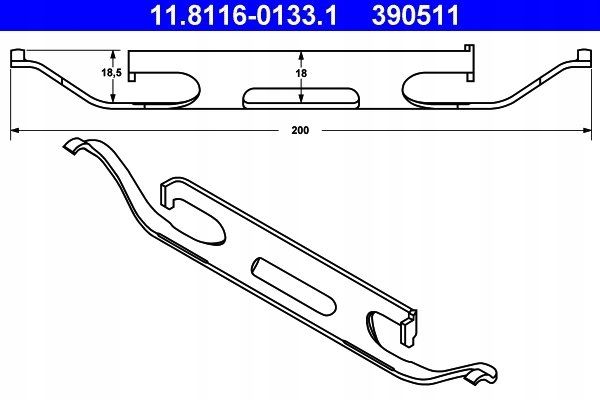 ATE ZESTAW INSTALACYJNY KLOCKA HAMULCOWEGO 11.8116-0133.1 VOLVO XC60 D5 AWD 14- BMW E38 740D 99-01