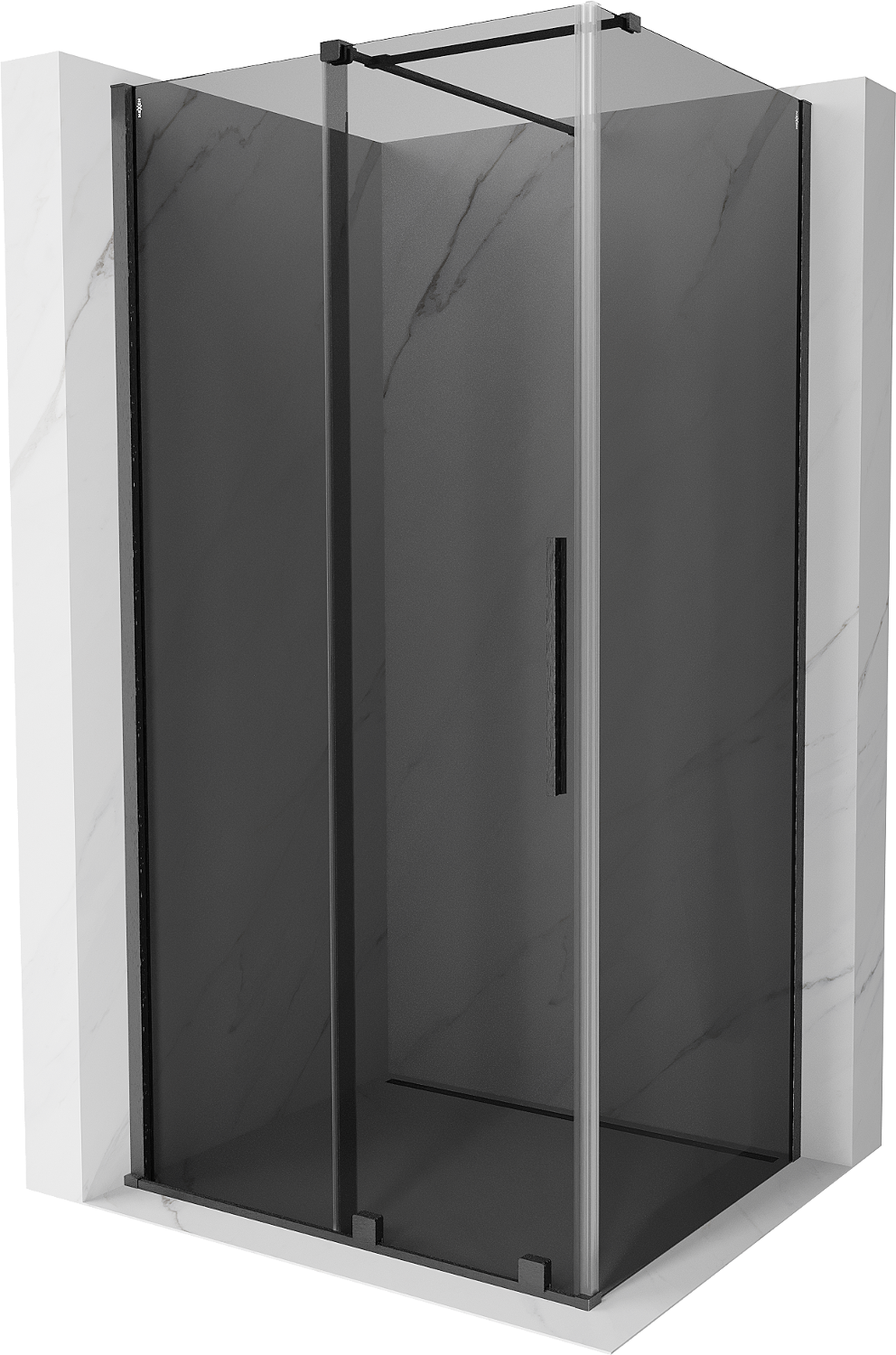 Mexen Velar kabina prysznicowa rozsuwana 90x75 cm, grafit, gun gray szczotkowany - 871-090-075-41-66