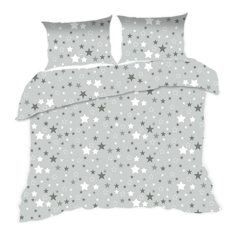 Pościel 160x200 gwiazdki szara Kids