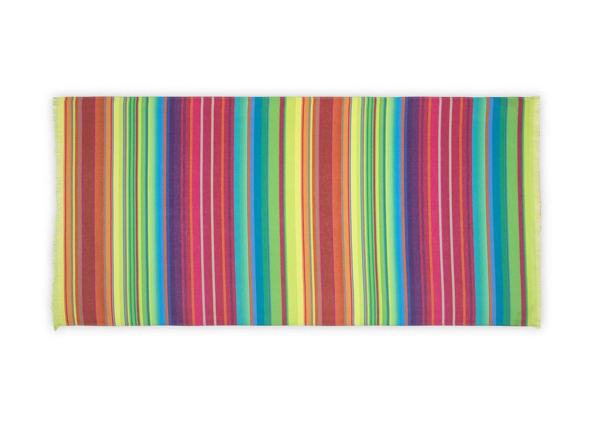 Ręcznik plażowy 90x180 cm Playa z frędzlami 141 C15 paski multicolor
