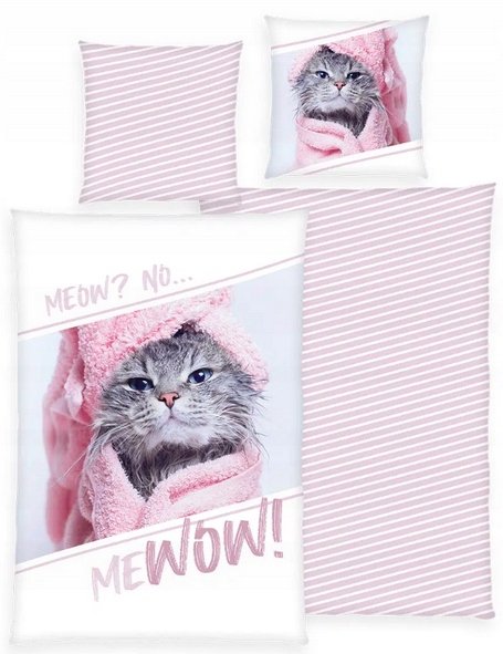 POŚCIEL KOT KOTEK 135x200 ZWIERZĘTA KOTKI KOTKA KOMPLET POŚCIELI BAWEŁNA