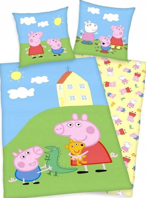POŚCIEL FLANELOWA ŚWINKA PEPPA DLA DZIECKA 140X200 PEPA PIG CIEPŁA MIĘKKA