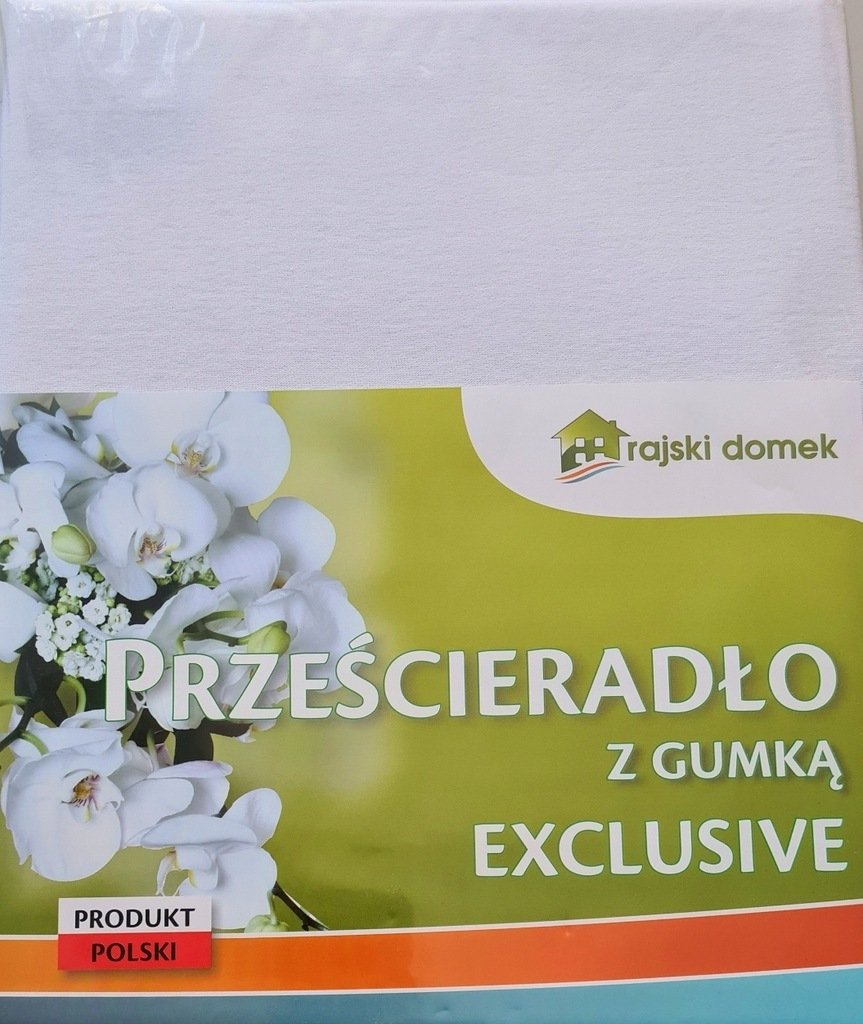 Prześcieradło 90x180 jersey 100% bawełniane bawełna dżersej z gumką białe
