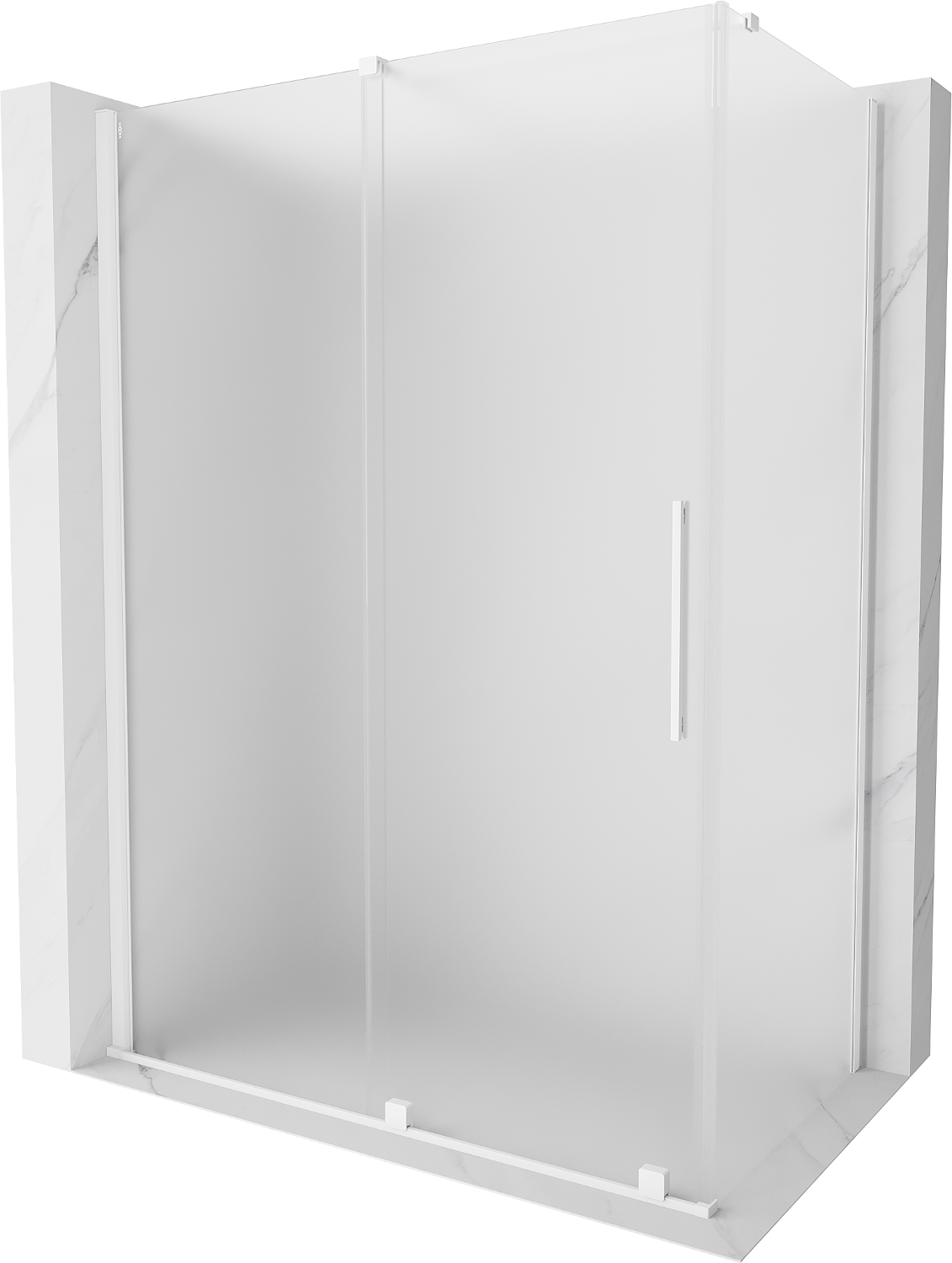 Mexen Velar kabina prysznicowa rozsuwana 140x70 cm, szron, biała - 871-140-070-31-20