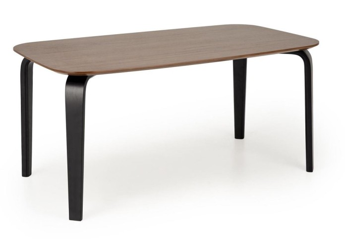 Stół drewniany do jadalni PEDRO blat - orzech, nogi - czarne