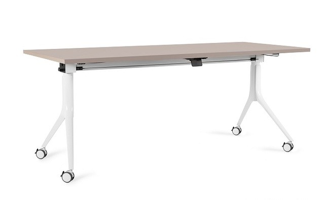 Biurko na kółkach Carl - Biały - Stelaż i Blat - 180x80 cm - YZ-14 Beżowy