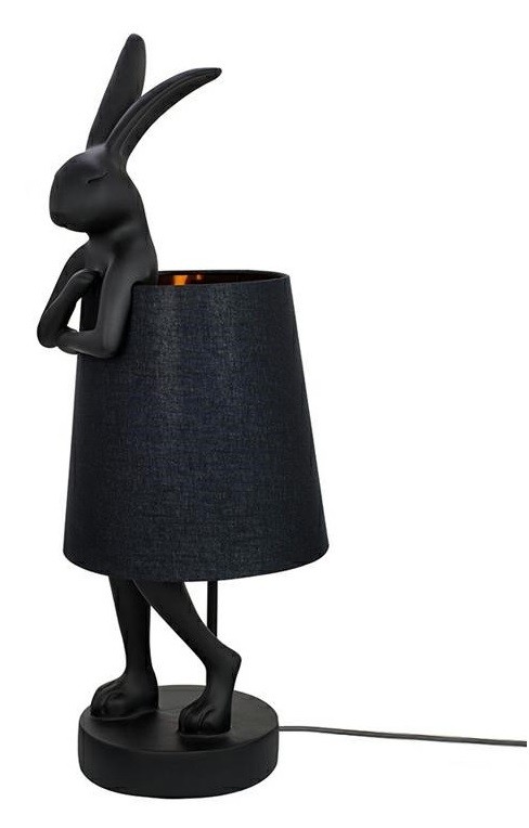 Lampa stołowa królik KARE RABBIT 50 cm czarna / czarna