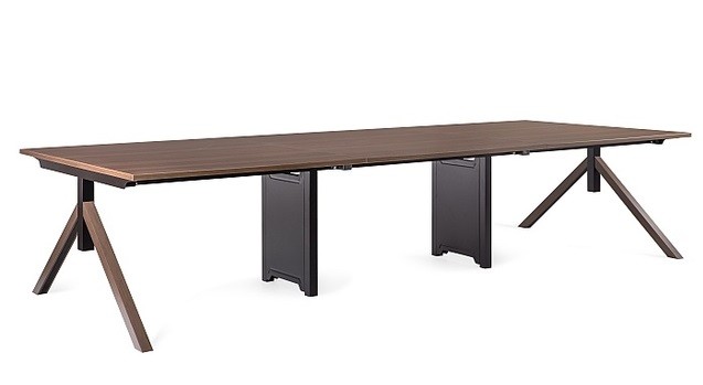 Biurko Mars - Workstation 6 - Stelaż i Blat - 360x140 cm - YZ-17 Walnut