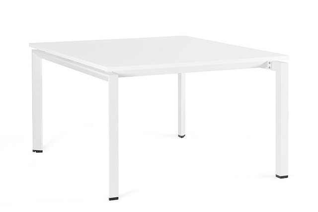 Stolik konferencyjny Pason - Workstation 2 - Biały - Stelaż i Blat - 120x140 cm - YZ-02 Biały