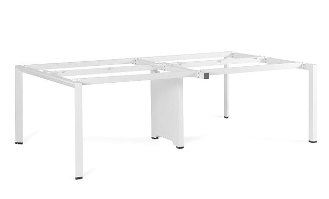 Biurko Pason - Workstation 4 - Biały - Stelaż - 240x140 cm