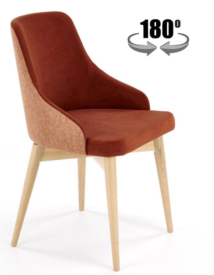Krzesło tapicerowane do jadalni MALAGA kolor cynamonowy tap: MAVEL 44 / STELAR 54