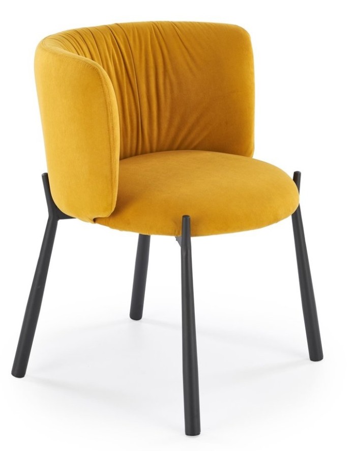 Krzesło tapicerowane K531 velvet musztardowy