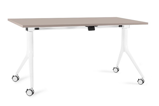 Biurko na kółkach Carl - Biały - Stelaż i Blat - 150x80 cm - YZ-14 Beżowy