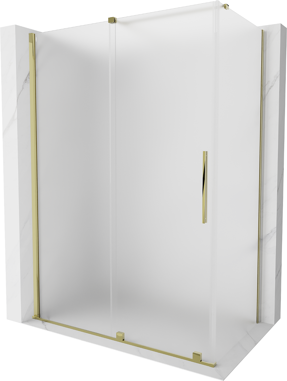 Mexen Velar kabina prysznicowa rozsuwana 150x80 cm, szron, złota - 871-150-080-31-50