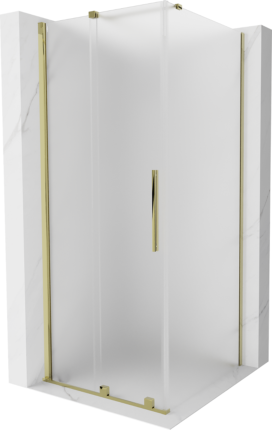 Mexen Velar kabina prysznicowa rozsuwana 100x100 cm, szron, złota - 871-100-100-31-50