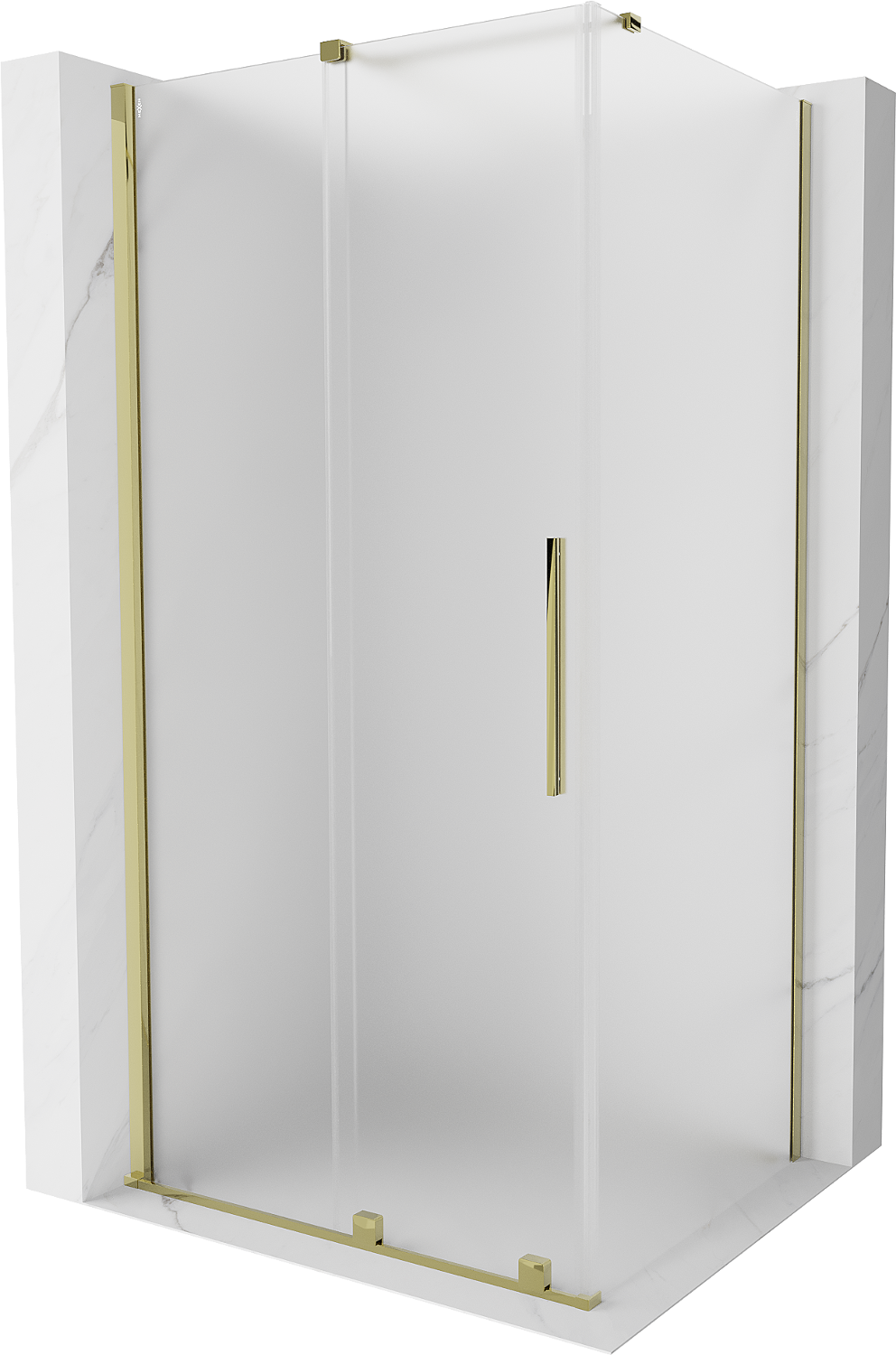 Mexen Velar kabina prysznicowa rozsuwana 150x100 cm, szron, złota - 871-150-100-31-50