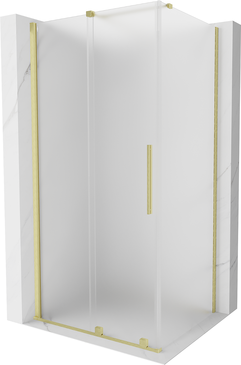 Mexen Velar kabina prysznicowa rozsuwana 120x90 cm, szron, złota szczotkowana - 871-120-090-31-55