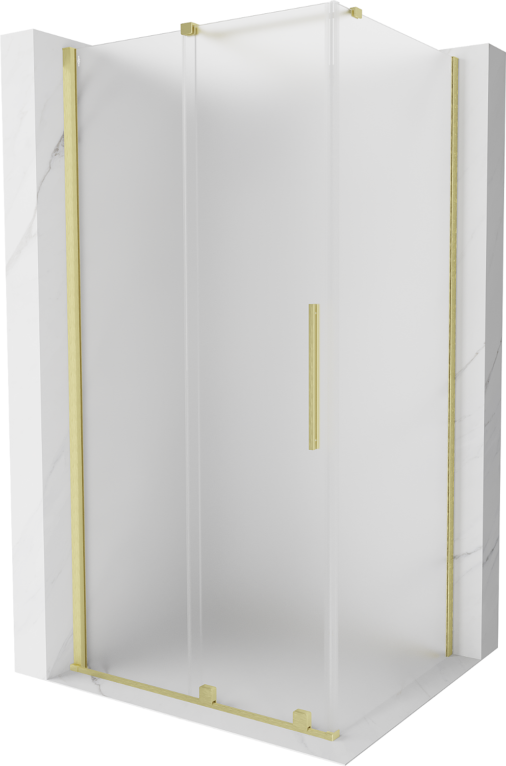 Mexen Velar kabina prysznicowa rozsuwana 130x80 cm, szron, złota szczotkowana - 871-130-080-31-55