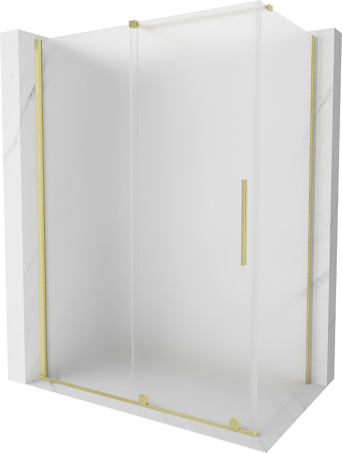 Mexen Velar kabina prysznicowa rozsuwana 140x75 cm, szron, złota szczotkowana - 871-140-075-31-55
