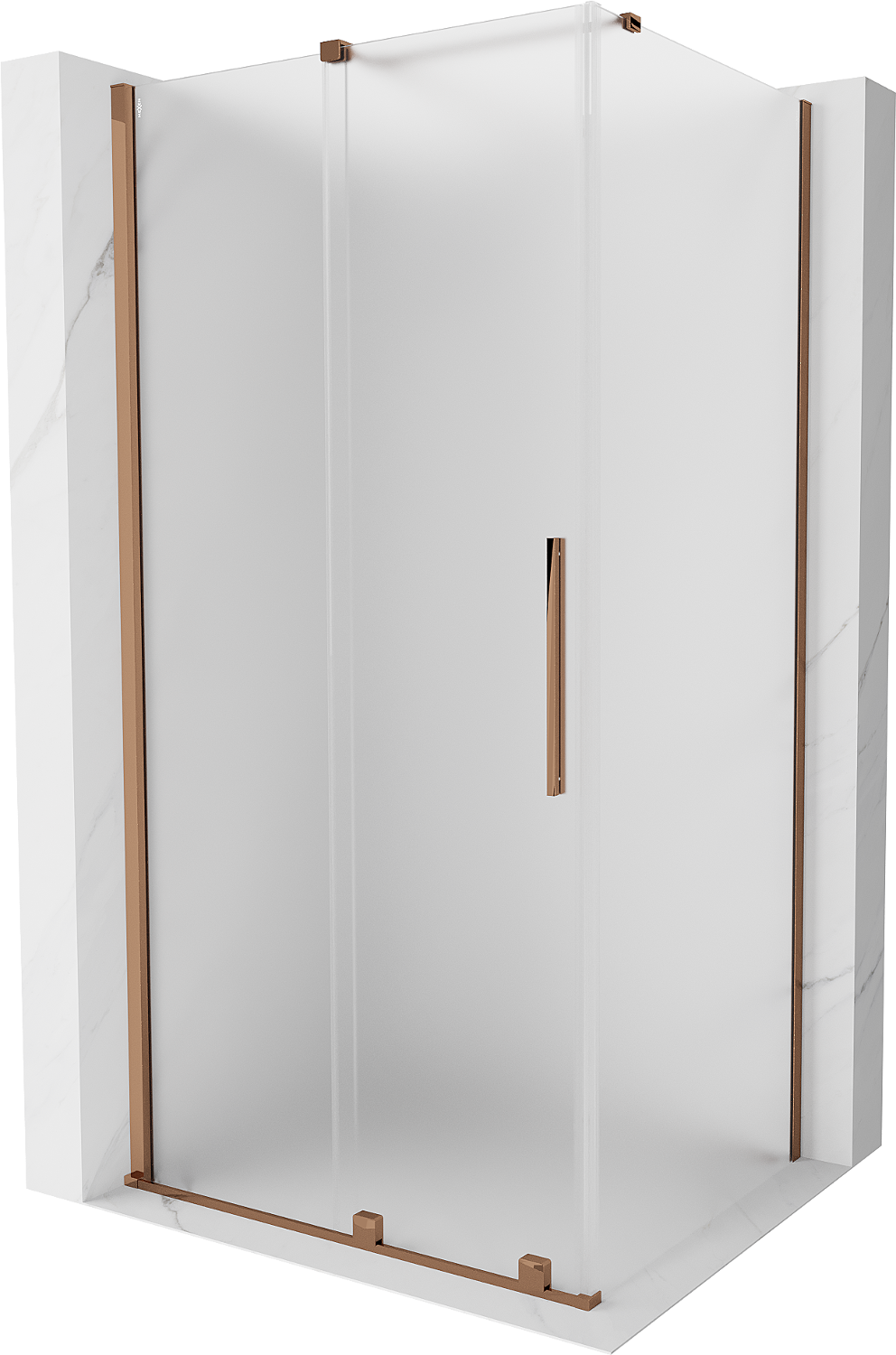 Mexen Velar kabina prysznicowa rozsuwana 120x110 cm, szron, różowe złoto - 871-120-110-31-55
