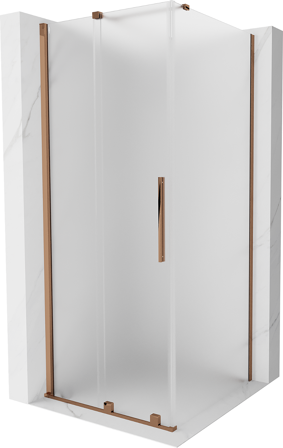 Mexen Velar kabina prysznicowa rozsuwana 120x120 cm, szron, różowe złoto - 871-120-120-31-55