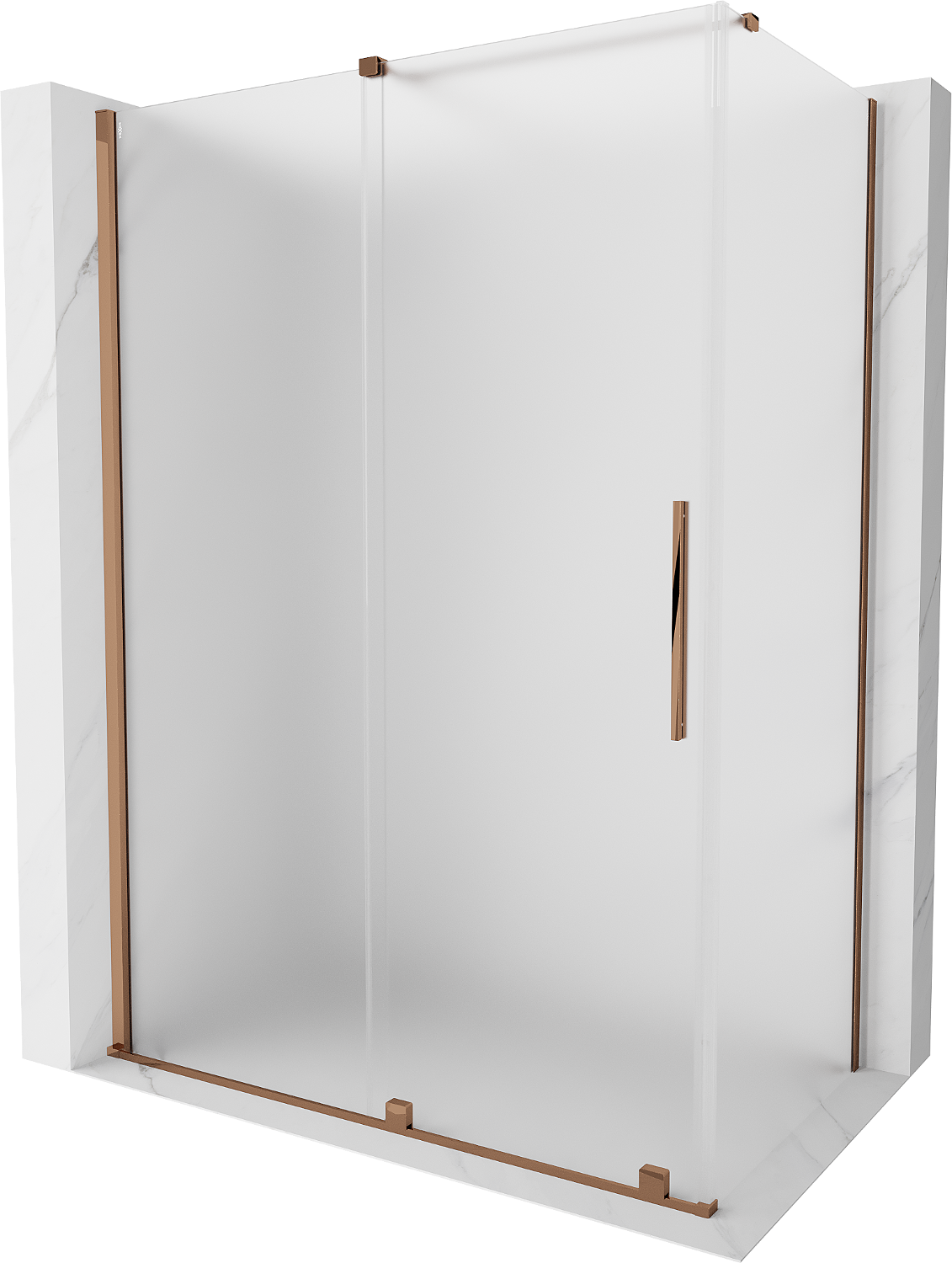 Mexen Velar kabina prysznicowa rozsuwana 140x85 cm, szron, różowe złoto - 871-140-085-31-55