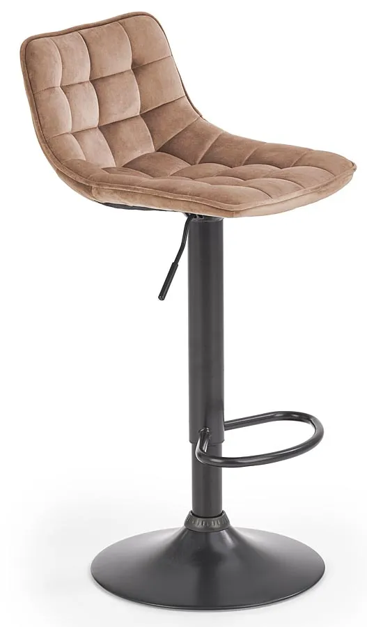 Beżowy welwetowy hoker z regulacją wysokości M9-N00