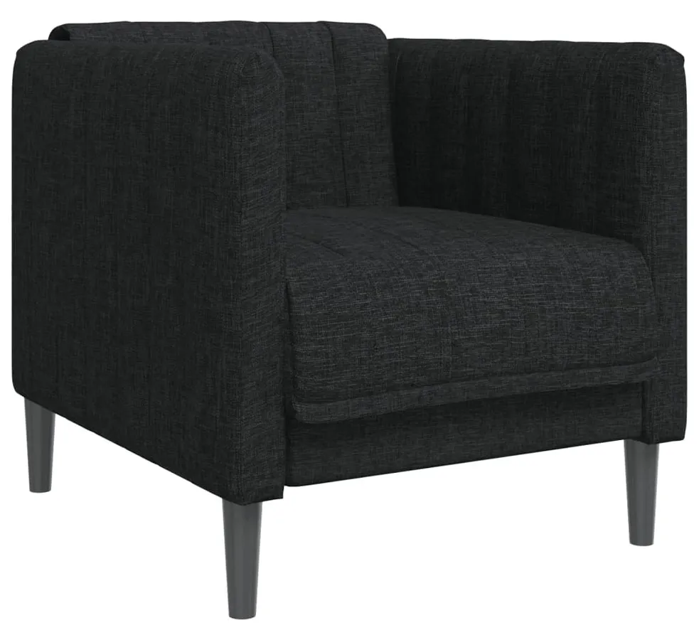 Czarny tapicerowany fotel na nóżkach W9-A12