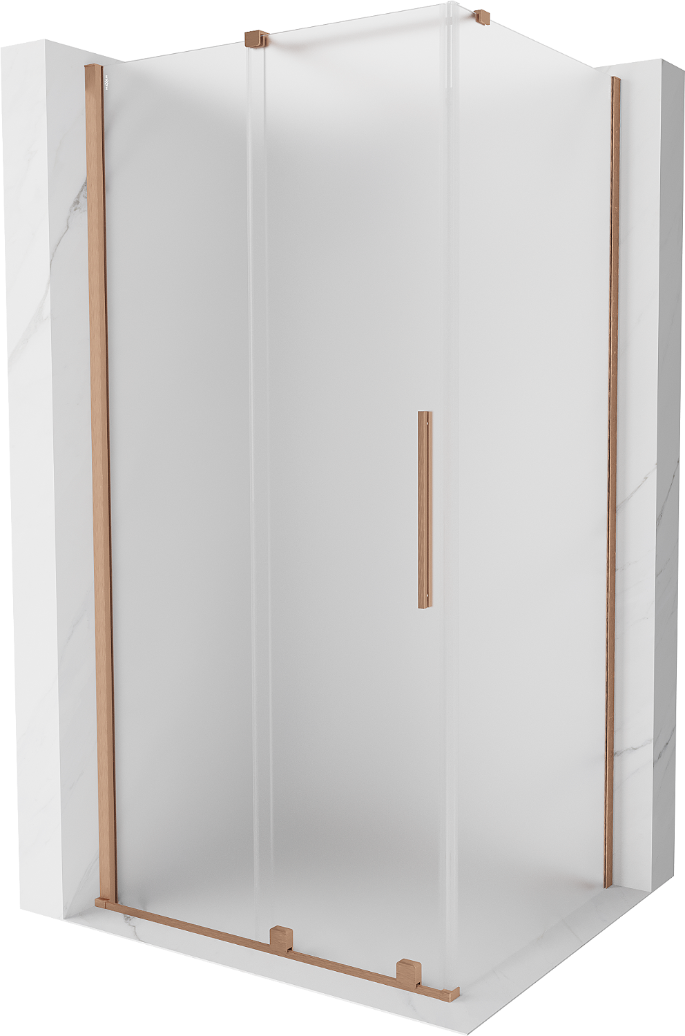 Mexen Velar kabina prysznicowa rozsuwana 90x85 cm, szron, miedź szczotkowana - 871-090-085-31-65