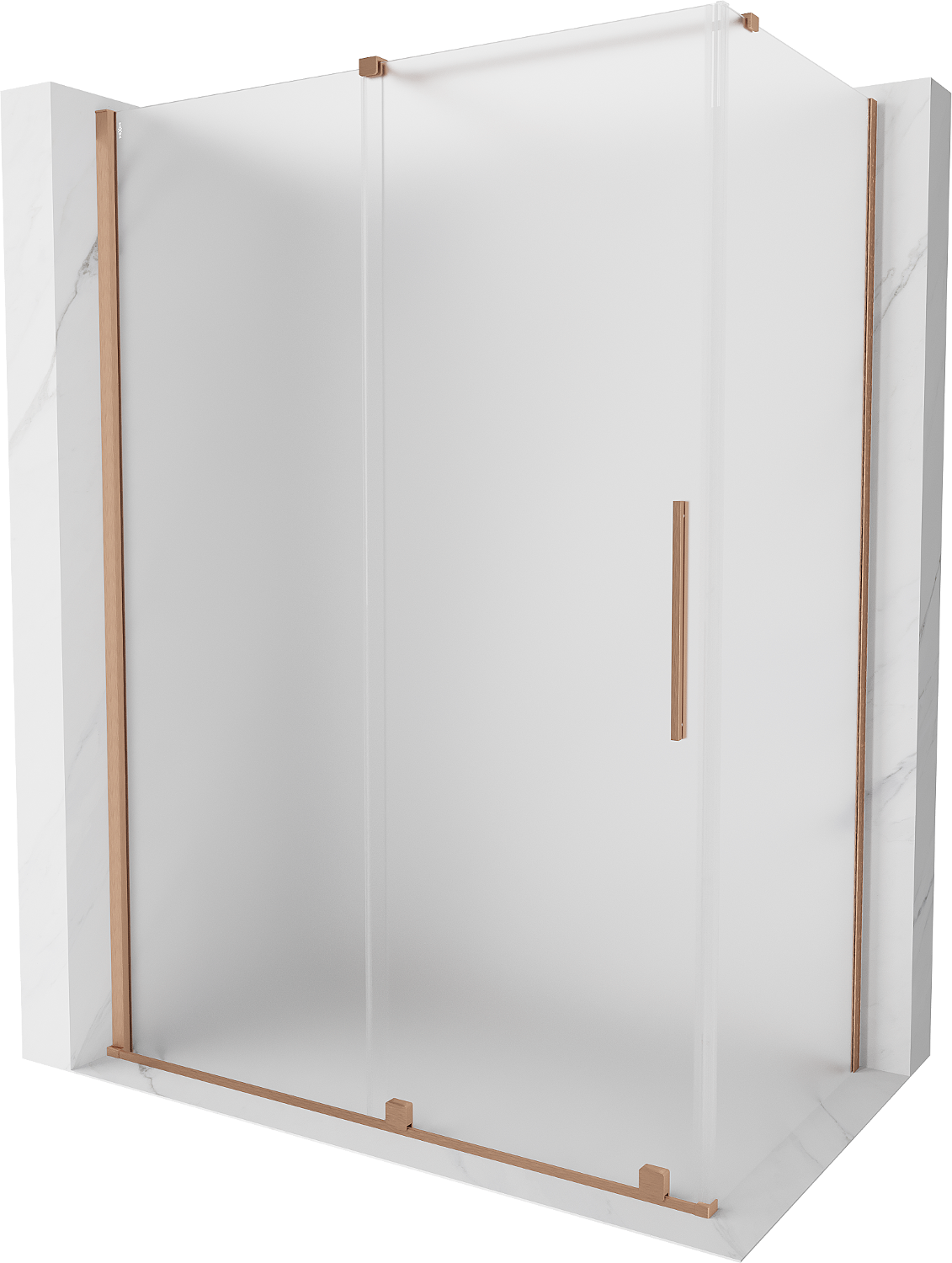Mexen Velar kabina prysznicowa rozsuwana 160x75 cm, szron, miedź szczotkowana - 871-160-075-31-65