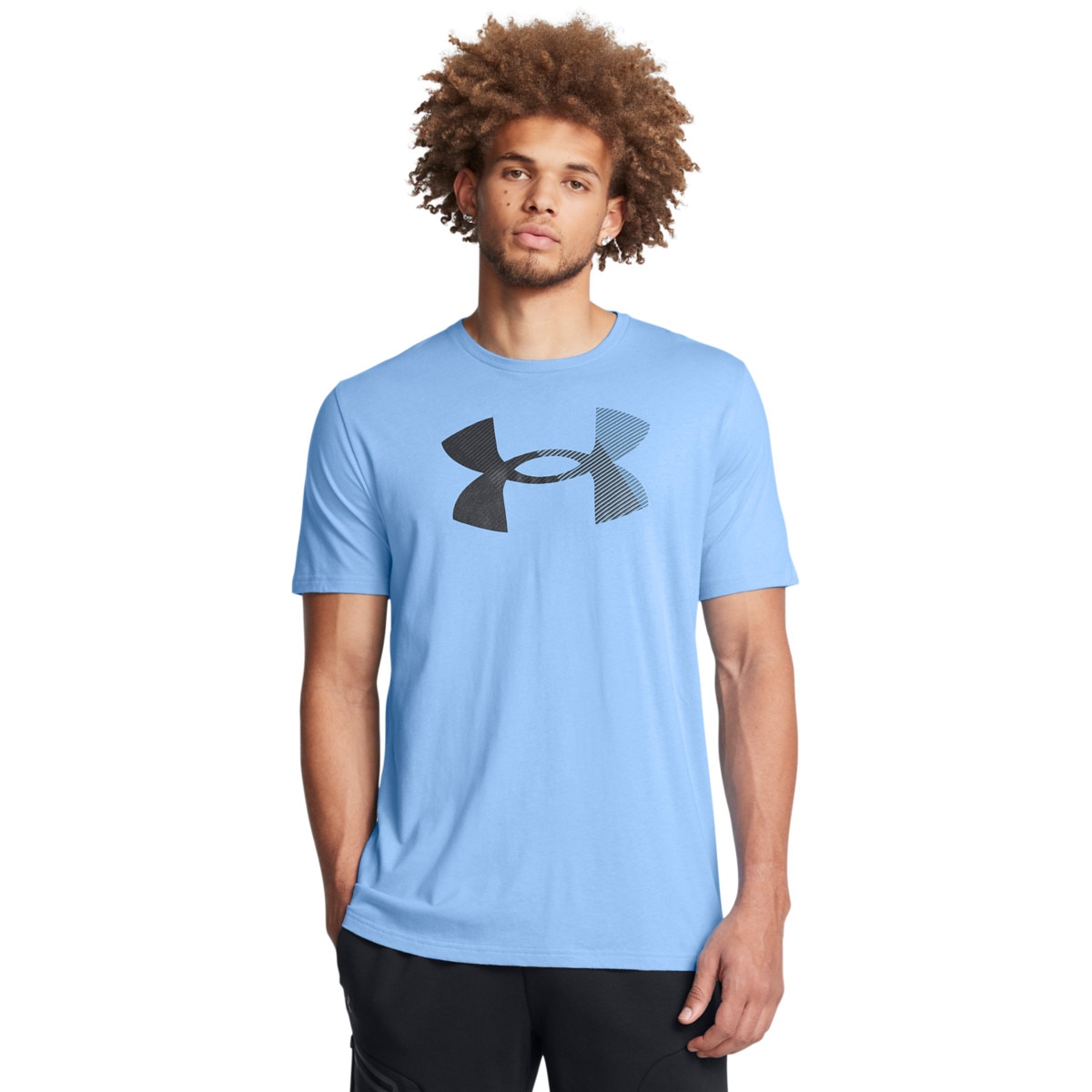 Męski t-shirt z nadrukiem Under Armour UA Big Logo Fill SS - niebieski - UNDER ARMOUR