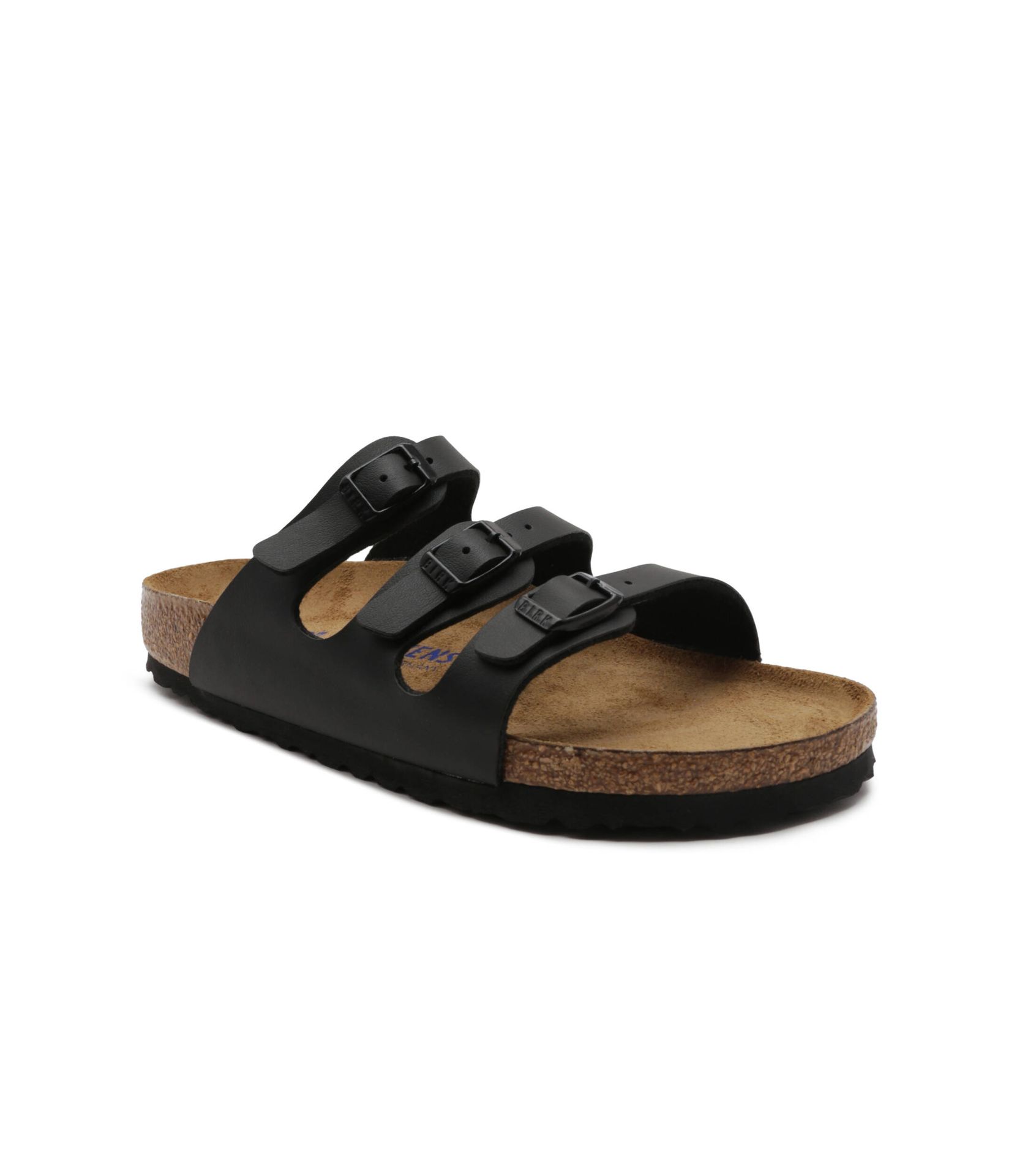 Birkenstock Klapki Florida z dodatkiem skóry narrow fit soft footbed