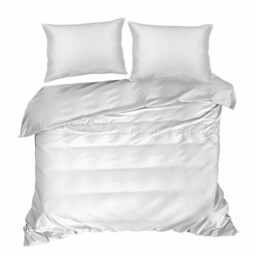 Eurofirany Pościel satynowa 160x200 Linda biała zdobiona koronką Eurofirny