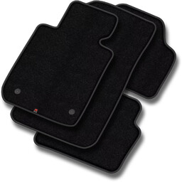 Dywaniki welurowe MOTOS Premium do Citroen C4 Cactus 2014-2021 - Czarna lamówka matowa (nubuk) obszyta czarną nicią