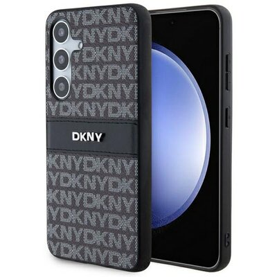 Oryginalne Etui SAMSUNG GALAXY S24+ DKNY Hardcase Leather Mono Stripe & Metal Logo (DKHCS24MPRTHSLK) czarne