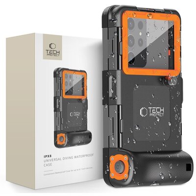Etui obudowa IPX8 Universal Diving Waterproof Case Black/Orange